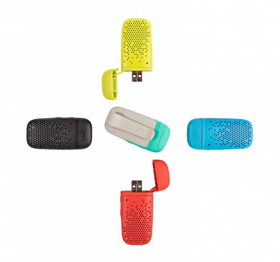 Polk Audio Boom Bit World's First Truly Wearable BT-Speaker Speaker. Black Colour.